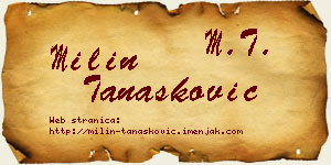 Milin Tanasković vizit kartica